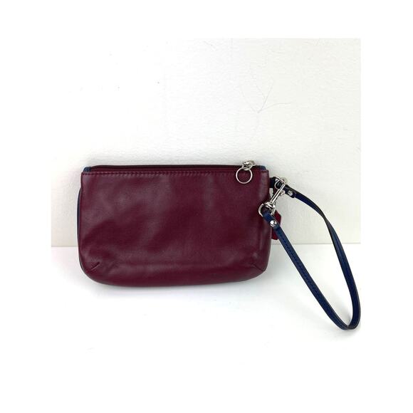 COACH Park Colorblock Burgundy Pink Turnlock Wristlet Wallet Quilted Barbiecore - Picture 2 of 7